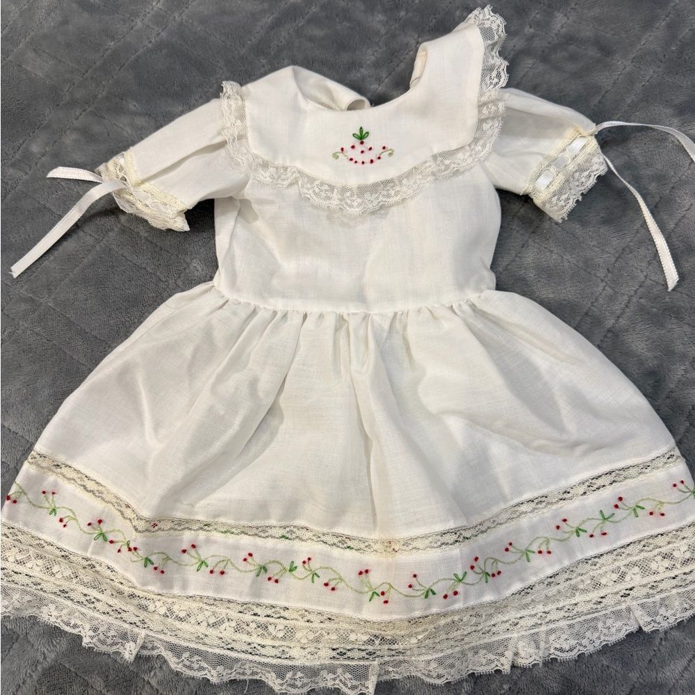 White Embroidered Lace Baby Girl Dress